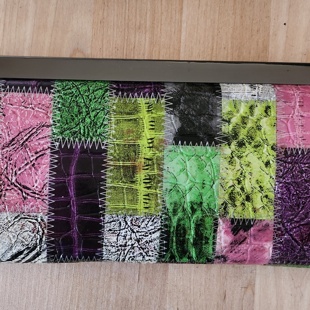 Multicolor Patchwork Style Clutch Style Wallet 3.… - image 1